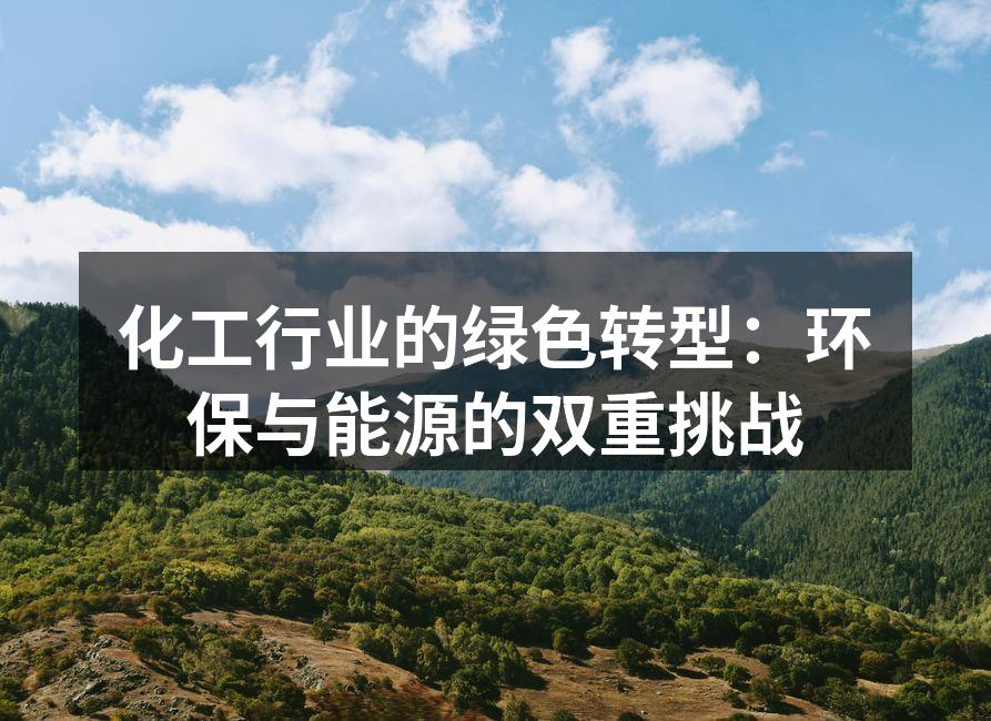 化工行业的绿色转型：环保与能源的双重挑战